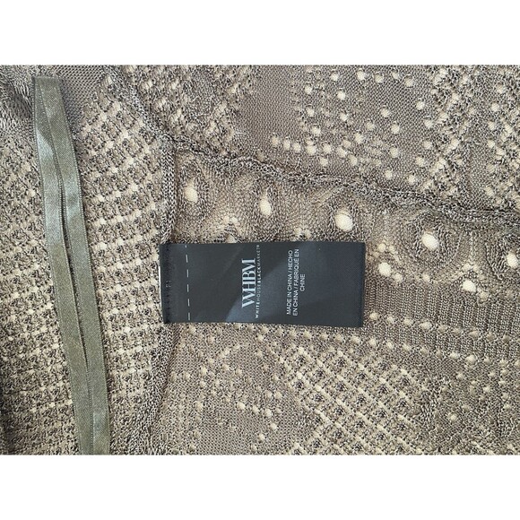 White House Black Market Lacy Open Knit Green Open Front Cardigan Sweater M - Picture 4 of 8